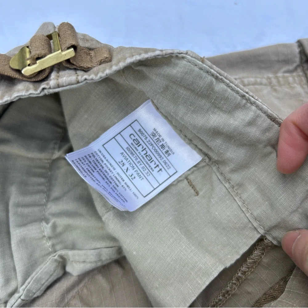 SOLD Carhartt Tan Cargo Army Aviation Pants, Size 28X32 Utility Streetwear Gorp - Picture 3 of 12